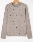 Polka Dot Drop Shoulder Sweater