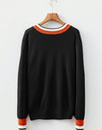 Scarlett Striped Trim Varsity Sweater