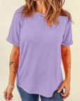 Solid Short Sleeve Crew Neck Tee