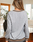 Harlee Contrast Striped Trim Sweatshirt