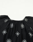 Plus Size Boho Floral Boho Notch V-Neck Top