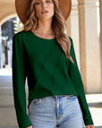 Alejandra Detail Solid Color Long Sleeve Top