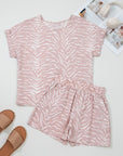 Abstract Zebra Top & Shorts Lounge Set