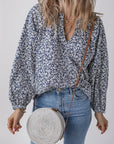 Amelie Notched Puff Sleeve Blouse