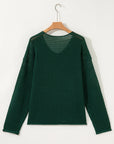 Plus Size Solid Button Front Sweater Cardigan