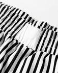 Stripe Pocketed Elastic High Waist Pants