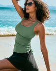 Colorblock Tankini Top and Skort Swim Set