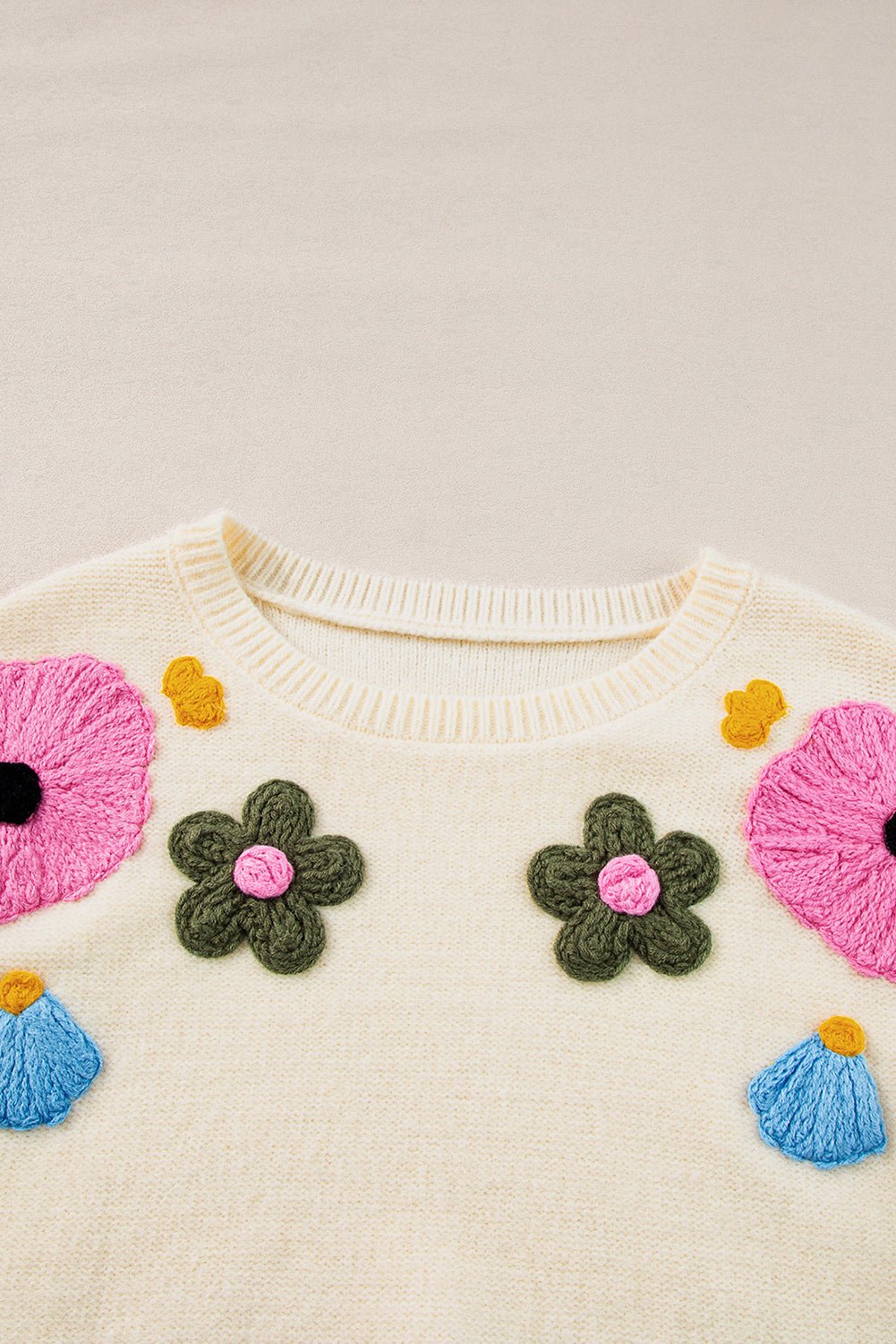 Tiana Pattern Ribbed Edge Sweater