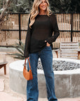 Solid Crochet Hollow-Out Sweater