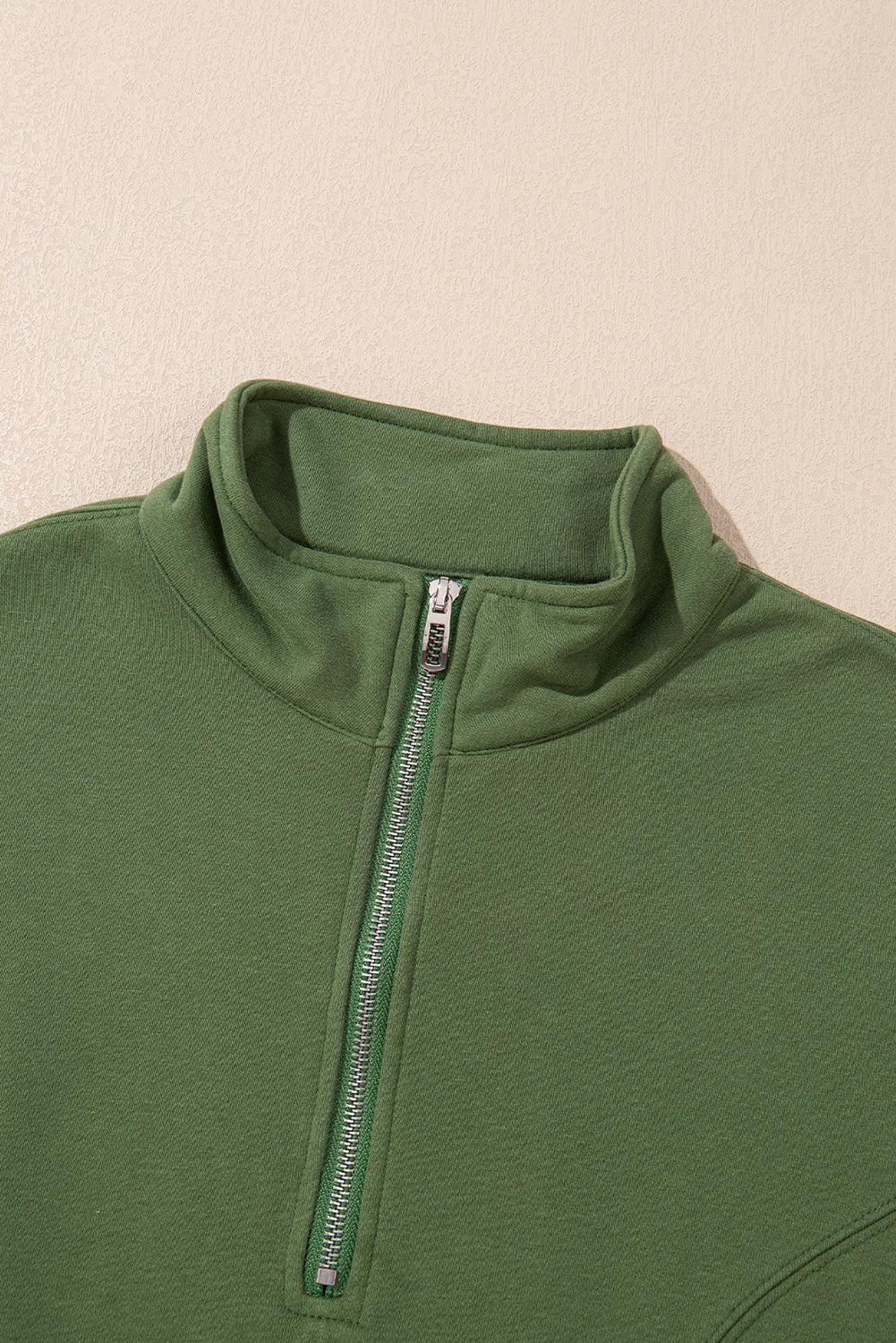Solid Half Zip Pullover Top and Joggers Set