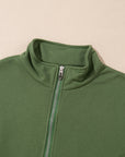 Solid Half Zip Pullover Top and Joggers Set