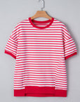 Stripe Drop Shoulder Short Sleeve T-Shirt