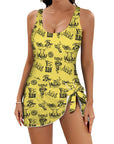 Baha Ranch Cowgirl Graphics Skirted One Piece Swim Suit