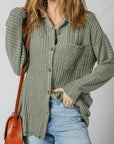 Lucia Ribbed Texture Button Up Shacket