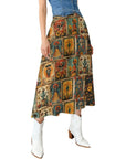 Baha Ranch Colores de Mexico Dia de los Muertos Midi Skirt