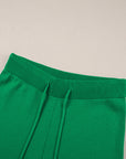 Contrast Trim Top and Drawstring Pants Set