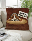 Baha Ranch Basset Hound This is My Happy Face Throw Pillow Case Made in America