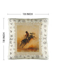 Baha Ranch Vintage Rodeo Stamp Throw Pillow Made in America