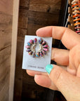 Half Cluster Earrings – Pink Dahlia & Sterling Silver