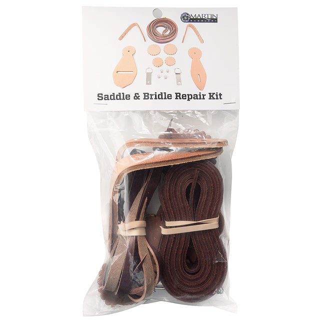 Classic Equine Saddle &amp; Bridle Leather Repair Kit Strings Screws