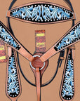 Leather Western Headstall And Breast Collar Set