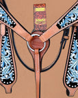 Leather Western Headstall And Breast Collar Set