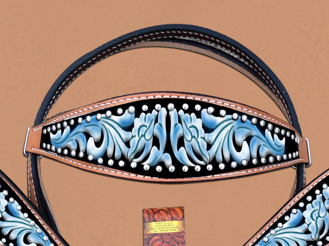 Leather Western Headstall And Breast Collar Set