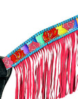 Hilason Western Horse Headstall Bridle American Leather Hand Painted Rose