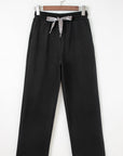 Leopard Drawstring Fleece Lined Elastic Waist Pants