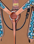 HILASON Western Horse Headstall Breast Collar Set Tack Genuine American Leather | Headstalls Bridle for Horses