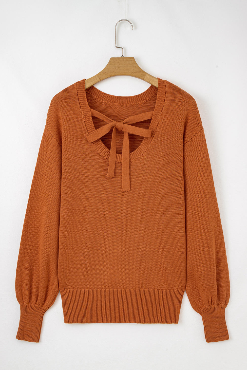 Solid Ribbed Drop Shoulder Sweater