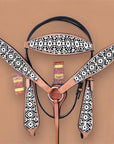 HILASON Western Horse Headstall Breast Collar Set Tack Genuine American Leather | Headstalls Bridle for Horses