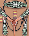 HILASON Western Horse Headstall Breast Collar Set Tack Genuine American Leather | Headstalls Bridle for Horses