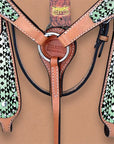 HILASON Western Horse Headstall Breast Collar Set Tack Genuine American Leather | Headstalls Bridle for Horses
