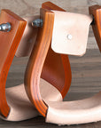 Hilason Western Wooden Offset Horse Saddle Stirrups Pair W/ 5 " Width Large