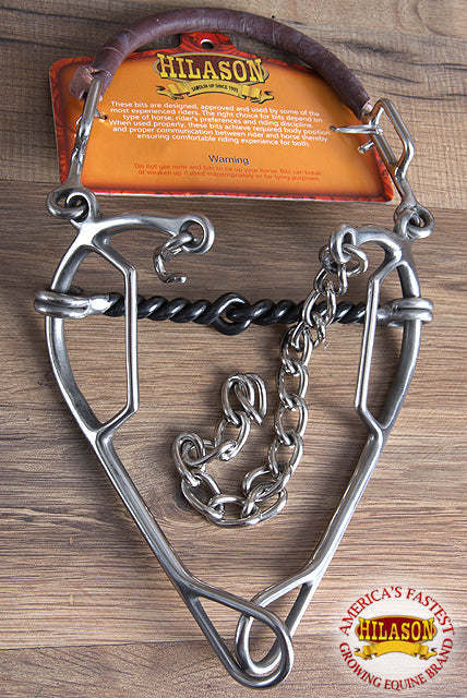 Hilason Western Horse 5" Twisted Wire Mouth Stainless Steel Hackamore Gag Bit