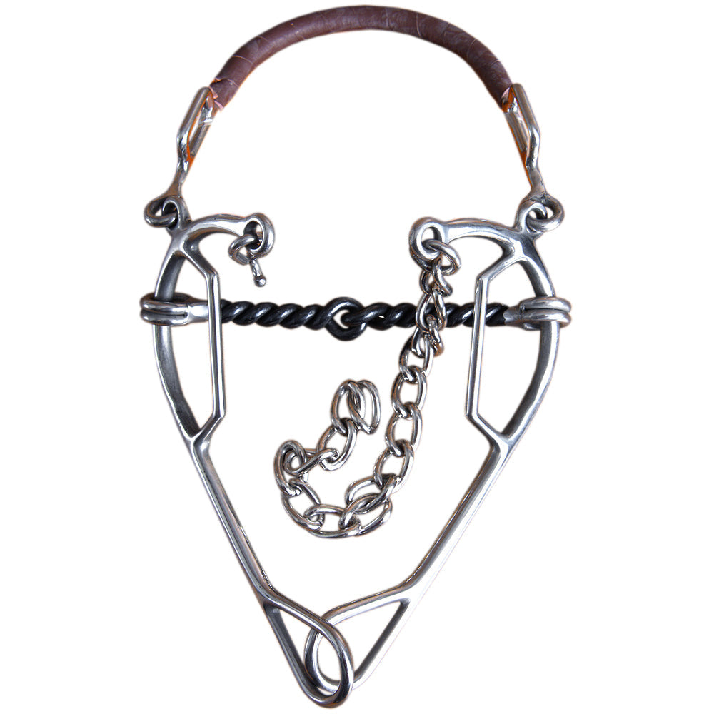 Hilason Western Horse 5" Twisted Wire Mouth Stainless Steel Hackamore Gag Bit