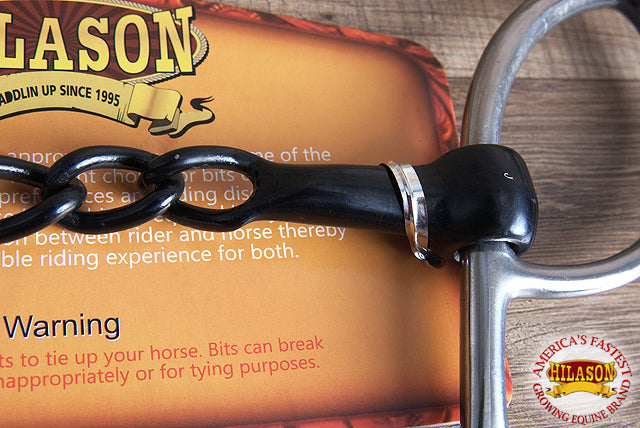 Hilason Western Horse Mouth Stainless Steel Ring Combo Snaffle Hackamore Bit