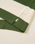 Violet Stripe Colorblock Notched PLUS Sweater