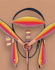HILASON Western Horse Headstall Breast Collar Set Tack Genuine American Leather | Headstalls Bridle for Horses