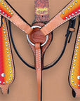HILASON Western Horse Headstall Breast Collar Set Tack Genuine American Leather | Headstalls Bridle for Horses