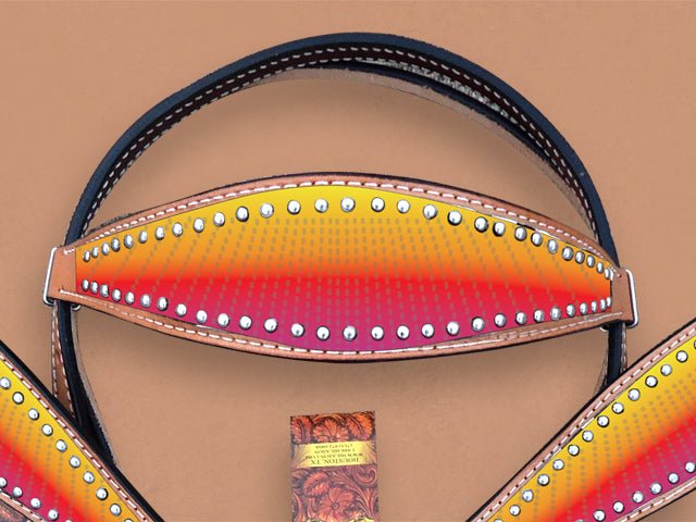 HILASON Western Horse Headstall Breast Collar Set Tack Genuine American Leather | Headstalls Bridle for Horses
