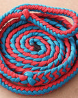 Hilason Braided Poly Barrel Racing Contest Reins Flat 1" X 8Ft Red Blue