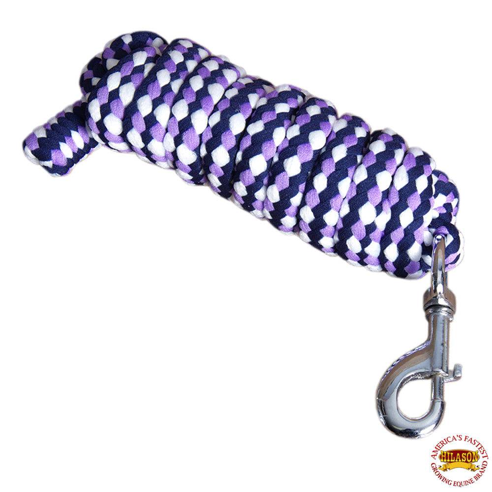 Hilason Horse Riding Poly Roping Lead Rope Burgundy 1/4"X8 Ft Snaps