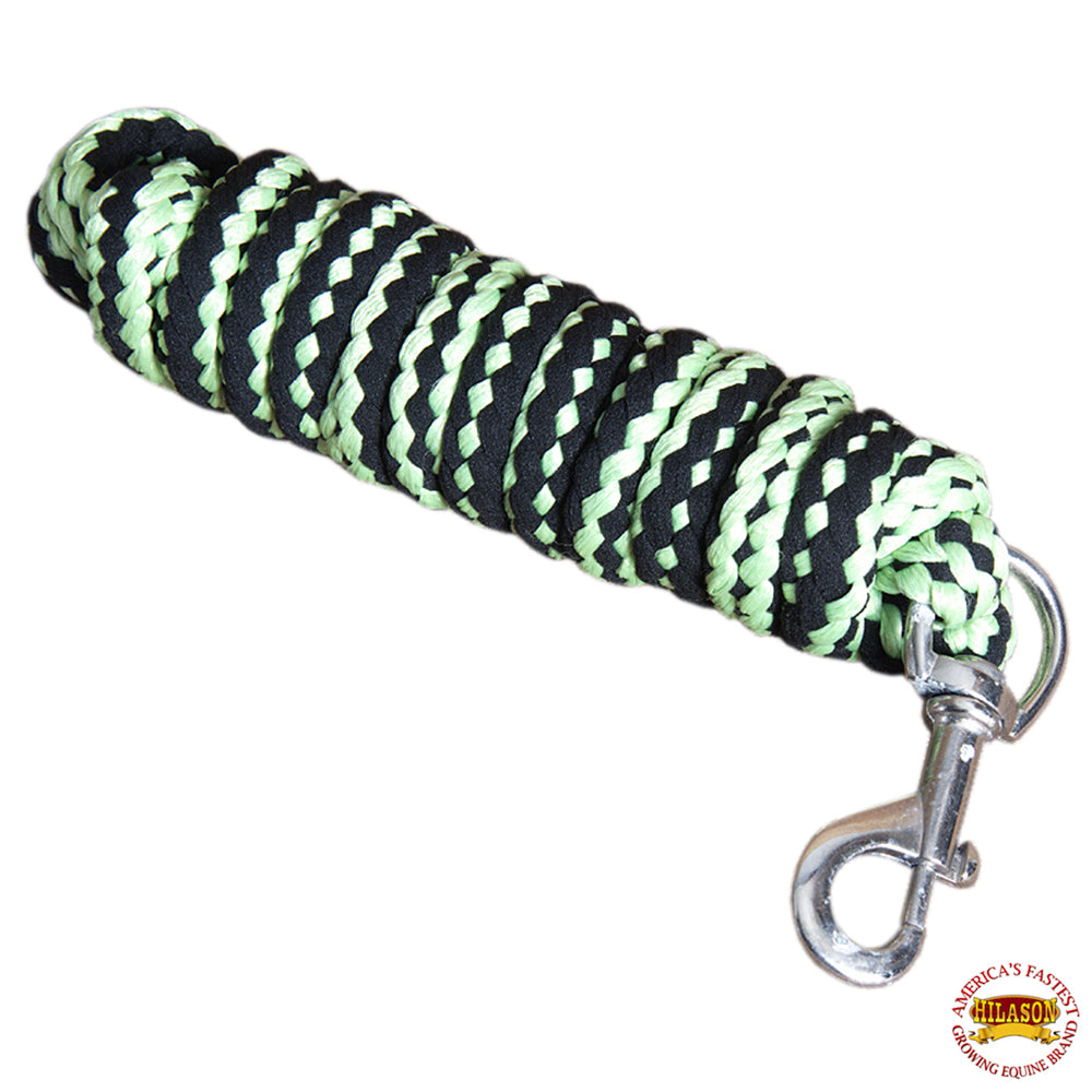 Hilason Horse Riding Poly Roping Lead Rope Burgundy 1/4"X8 Ft Snaps