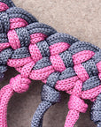 Hilason Horse Braided Cord Breastcollar Fringes Black Pink