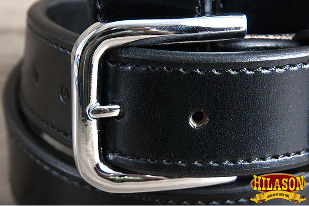 28 In Hilason Full Grain Western Leather Mens Womens Belt Black