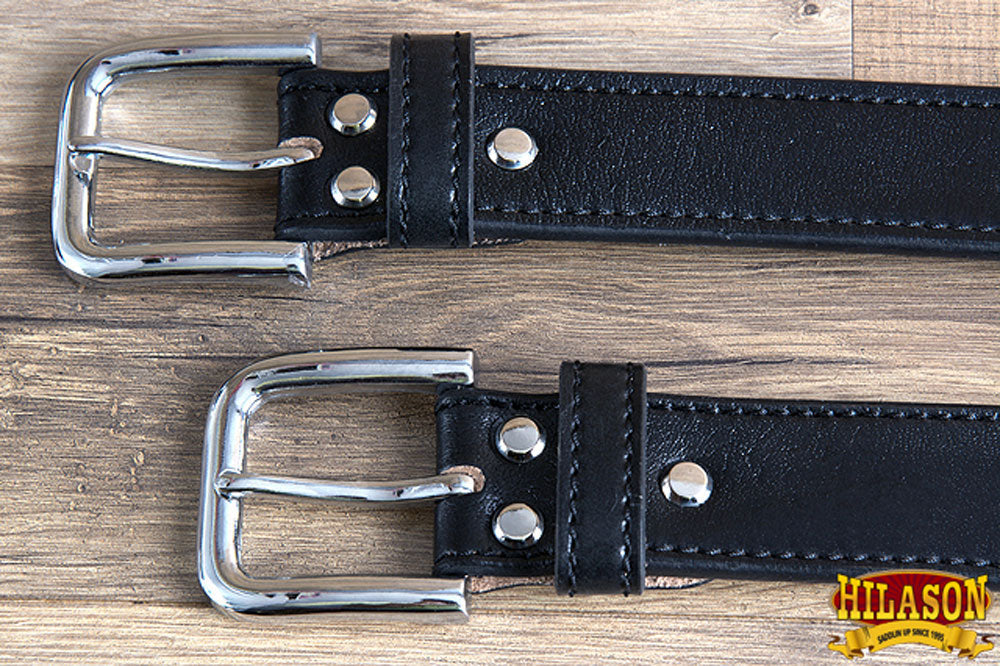 28 In Hilason Full Grain Western Leather Mens Womens Belt Black