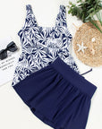 Colorblock Tankini Top and Skort Swim Set