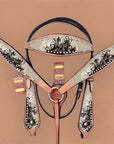Hilason Western Horse Floral Headstall Breast Collar Set American Leather